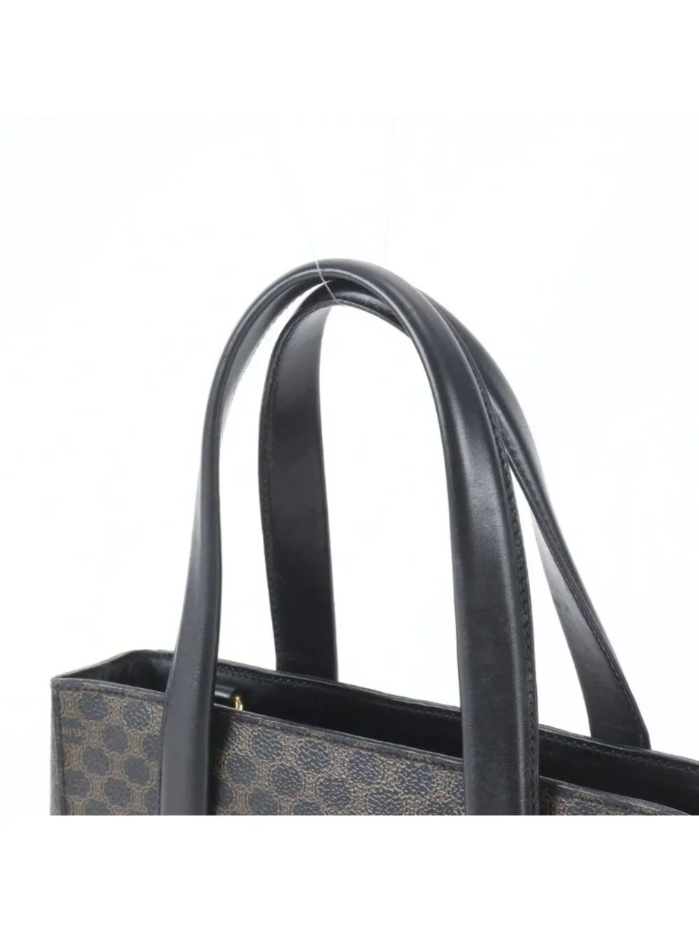 Celine Macadam Triomphe Leather Handbag Tote Black